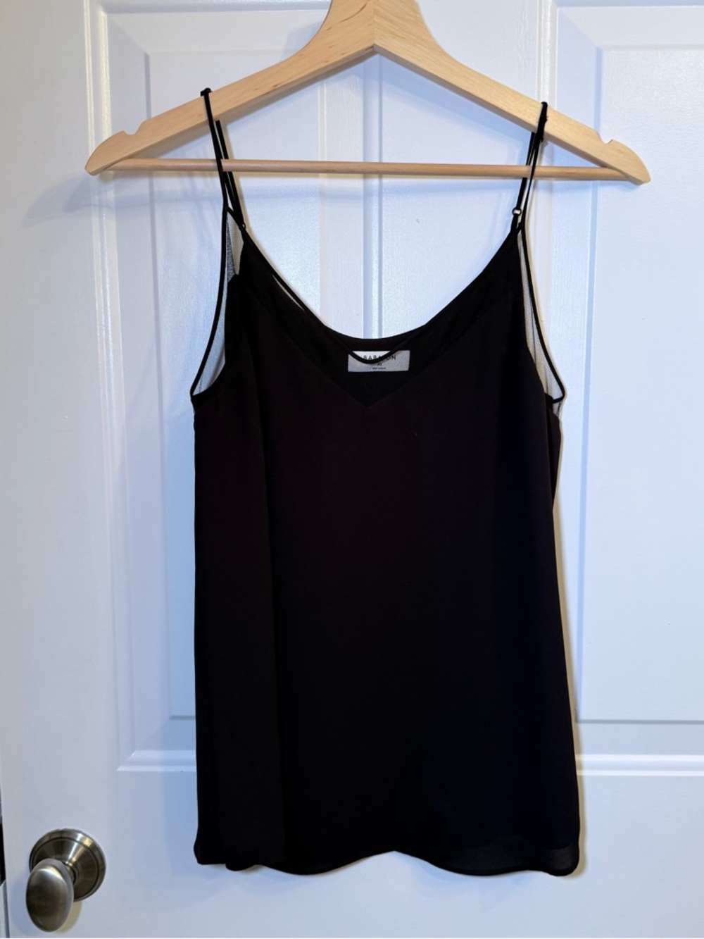 Babaton Black V-Neck Spaghetti Strap Camisole